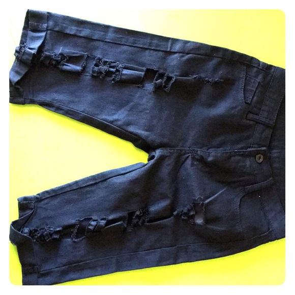 Pants - Women Casual Denim Short Capri Jeans distressed